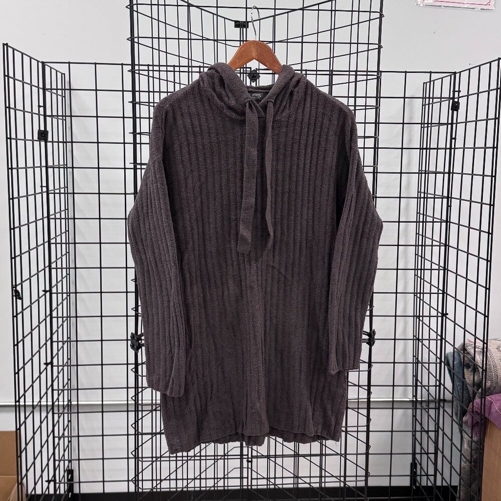 Barefoot Dreams Cozy Chi Lite Hooded Sweater Brown Medium